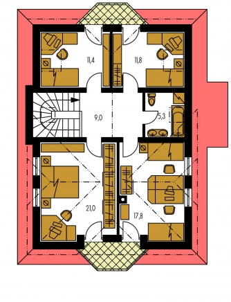 Plan de sol du premier étage - ELEGANT 116